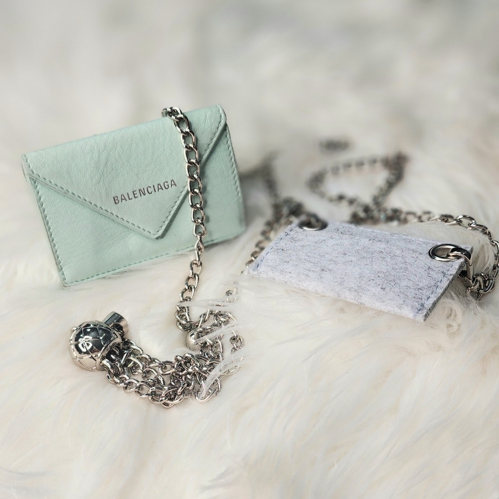 Balenciaga Papier Mini Wallet with Adjustable Chain and Wallet Insert